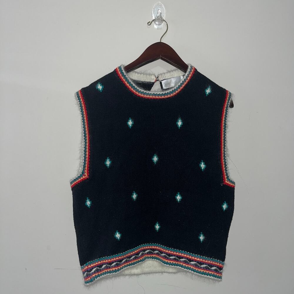 Vintage VTG Women’s Robert Scott Knitted Cotton Sweater Vest Size Medium (0801)
